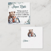 Winter Snowflake Diaper Raffle Ticket Insert Informatiekaartje (Voorkant / Achterkant)