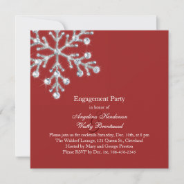 Winter Snowflake Engagement Party Kaart