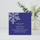 Winter Snowflake Engagement Party Kaart (Staand voorkant)