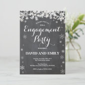 Winter Snowflake Engagement Party Kaart (Staand voorkant)