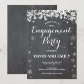 Winter Snowflake Engagement Party Kaart (Voorkant / Achterkant)