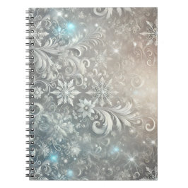 Winter Snowflake Fantasy Icy Silver Enchanted  Notitieboek