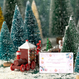 Winter Snowflake Floral Diaper Raffle Baby Shower  Informatiekaartje