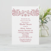 Winter Snowflake Floral Red White Vrijgezellenfees Kaart (Staand voorkant)