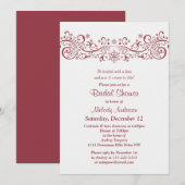 Winter Snowflake Floral Red White Vrijgezellenfees Kaart (Voorkant / Achterkant)