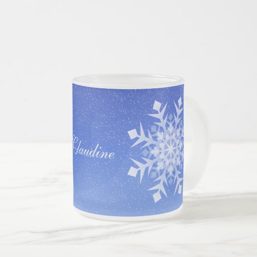 Winter Snowflake Frosted Cup of Mok (Voorkant rechts)
