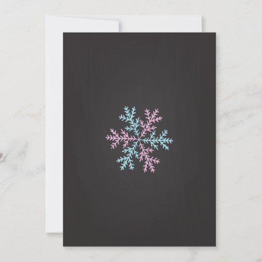 Winter Snowflake Gender onthullen partijuitnodigin Kaart (Achterkant)