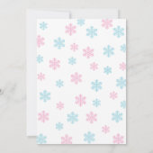 Winter Snowflake Gender Reveal Invitation Kaart (Achterkant)