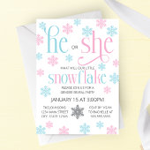 Winter Snowflake Gender Reveal Invitation Kaart