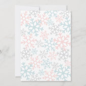 Winter Snowflake Gender Reveal Party Kaart (Achterkant)