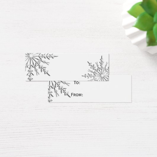 Winter Snowflake Gift Labels Mini Visitekaartjes (Bureau)