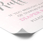 Winter Snowflake Girl Baby shower Diaper Raffle Poster (Hoek)