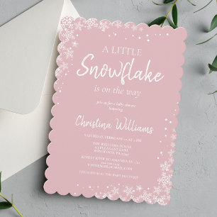 Winter Snowflake Girl Baby shower Uitnodiging