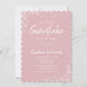 Winter Snowflake Girl Baby shower Uitnodiging (Voorkant)