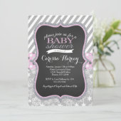 Winter Snowflake Girl baby shower-uitnodiging Kaart (Staand voorkant)