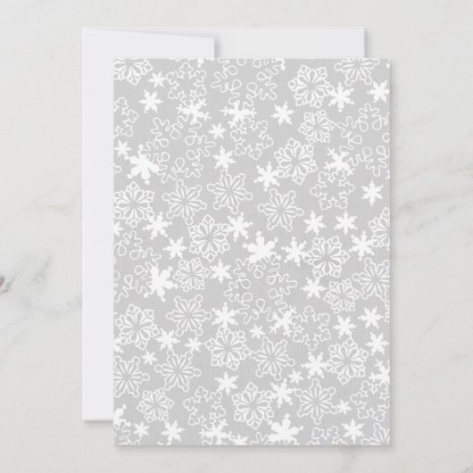 Winter Snowflake Girl baby shower-uitnodiging Kaart (Achterkant)