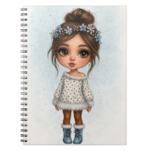 Winter Snowflake Girl Notebook 