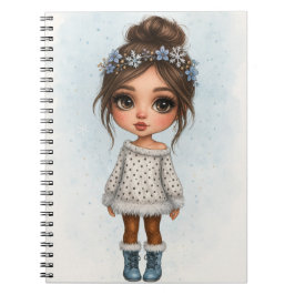 Winter Snowflake Girl Notebook  Notitieboek