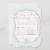 Winter Snowflake Glitter Baby shower Uitnodiging (Voorkant)