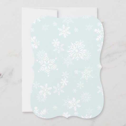Winter Snowflake Glitter Baby shower Uitnodiging (Achterkant)