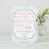 Winter Snowflake Glitter Baby shower Uitnodiging (Staand voorkant)