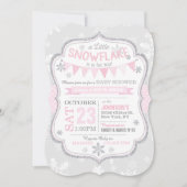 Winter Snowflake Glitter Baby shower Uitnodiging (Voorkant)