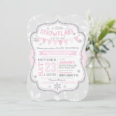 Winter Snowflake Glitter Baby shower Uitnodiging (Staand voorkant)