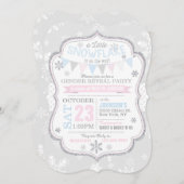 Winter Snowflake Glitter Gender onthulling Kaart (Voorkant / Achterkant)