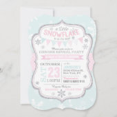 Winter Snowflake Glitter Gender Reveal Kaart (Voorkant)