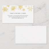 Winter Snowflake Gold Enclosure Card Informatiekaartje (Voorkant / Achterkant)