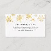 Winter Snowflake Gold Enclosure Card Informatiekaartje (Voorkant)