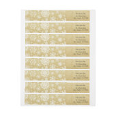 Winter Snowflake Gold Glitter Black Monogram Label (Vel)
