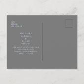 Winter Snowflake Grey/Ice Blue Monogram Opslagdatu Aankondigingskaart (Achterkant)