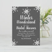 Winter Snowflake Grey Vrijgezellenfeest Kaart (Staand voorkant)