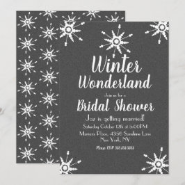 Winter Snowflake Grey Vrijgezellenfeest Kaart