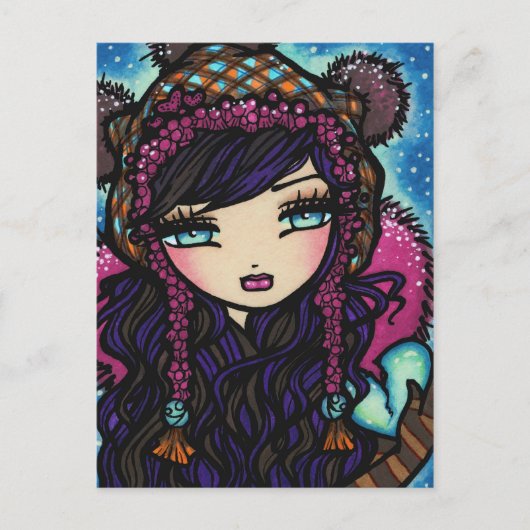 Winter Snowflake Heart van Ice Girl Art Briefkaart (Voorkant)