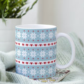 Winter Snowflake Hearts Designer Coffee Mok