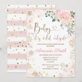 Winter Snowflake Het is koud buiten Baby shower Kaart (Voorkant / Achterkant)