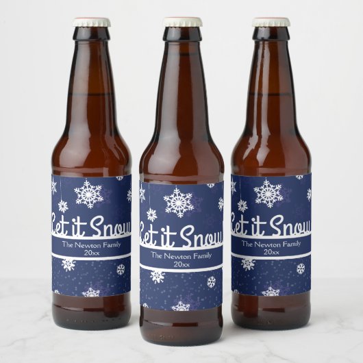 Winter Snowflake, Holiday Bier Etiket (Flessen)