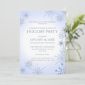Winter Snowflake Holiday Party Kaart (Staand voorkant)