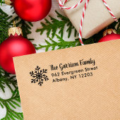 Winter Snowflake Holiday Return Address Zelfinktende Stempel