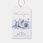 Winter Snowflake Ice Skate Baby Shower  Cadeaulabel (Voorkant)