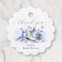 Winter Snowflake Ice Skate Baby Shower Thank You Bedankjes Labels