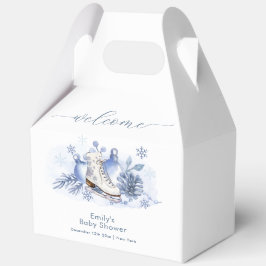 Winter Snowflake Ice Skate Baby Shower Welcome Bedankdoosjes
