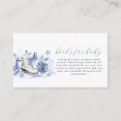 Winter Snowflake Ice Skate Books For Baby Shower Informatiekaartje (Voorkant)