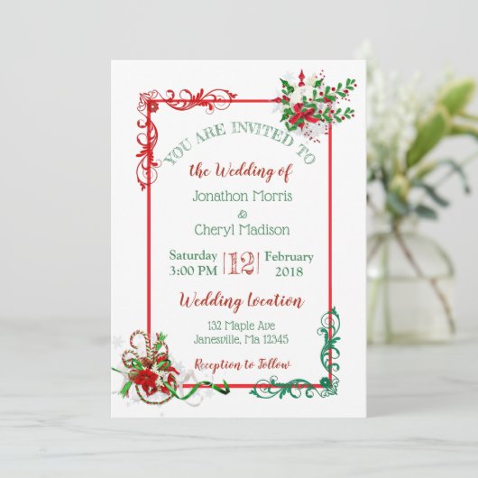 Winter Snowflake kerstfeestdagen Kaart (Staand voorkant)