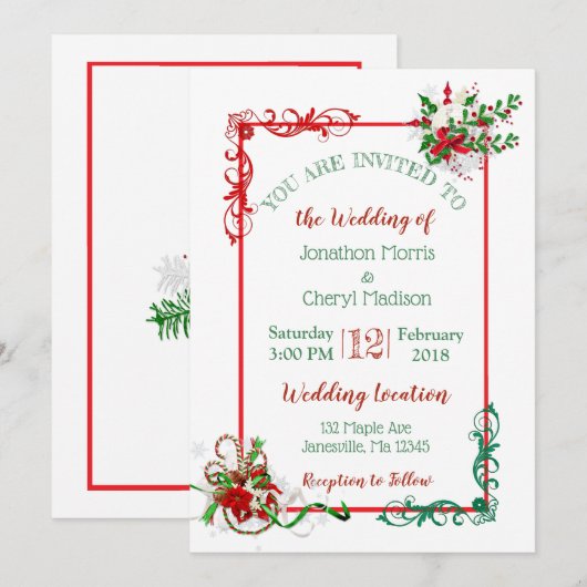 Winter Snowflake kerstfeestdagen Kaart (Voorkant / Achterkant)