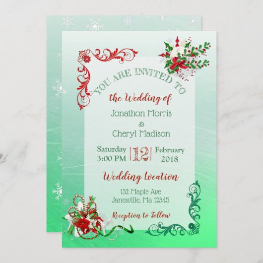 Winter Snowflake kerstfeestdagen Kaart (Voorkant / Achterkant)