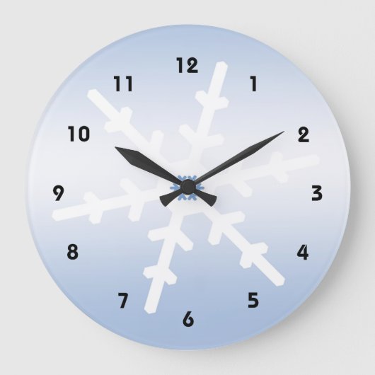 Winter Snowflake Kerstmis Grote Klok (Voorkant)