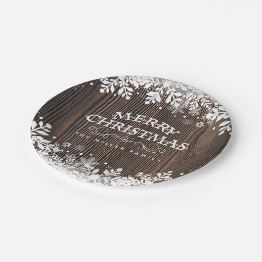 Winter Snowflake, Kerstmis Papieren Bordje (Gekanteld)